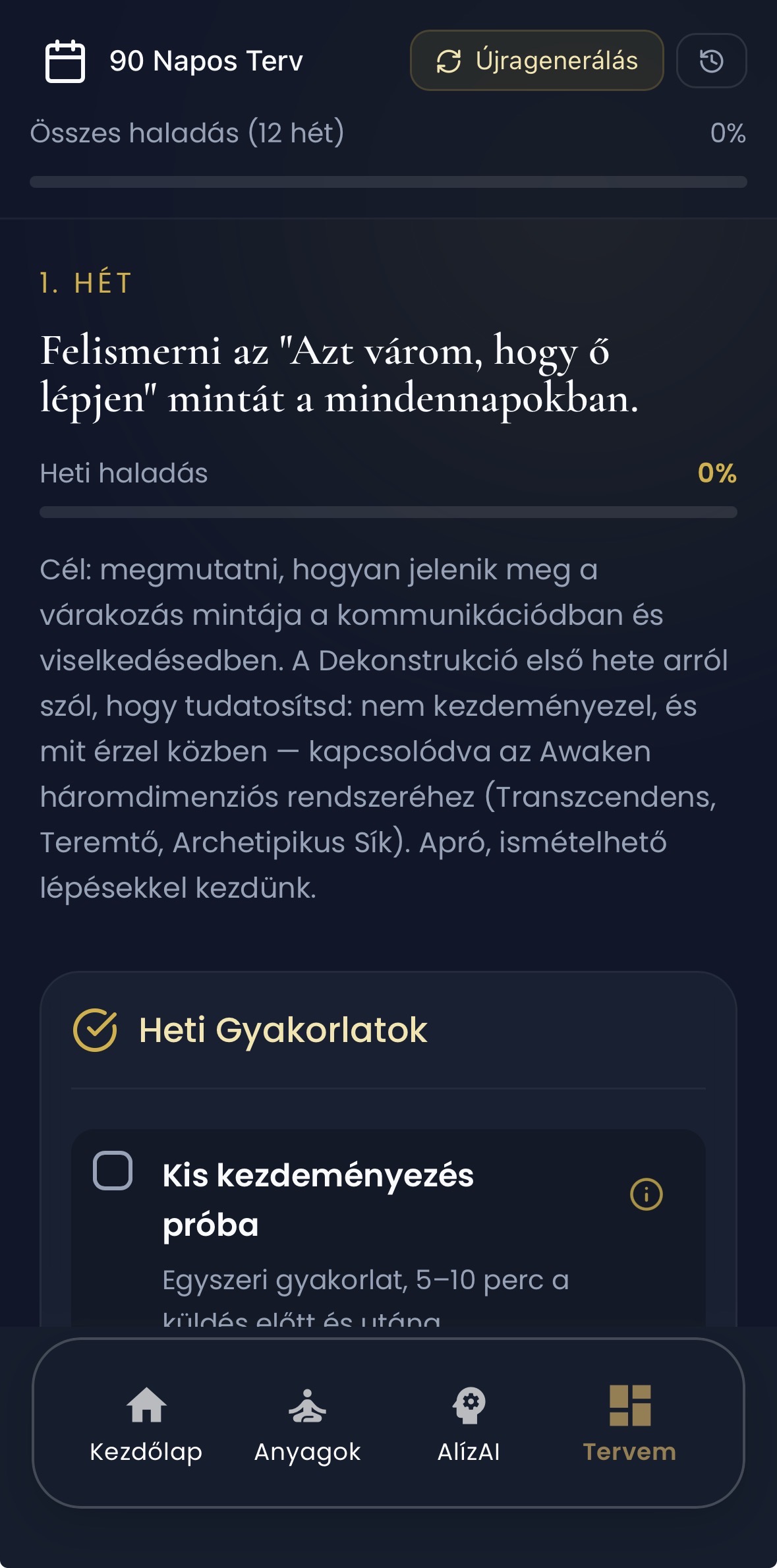 90 napos személyre szabott terv