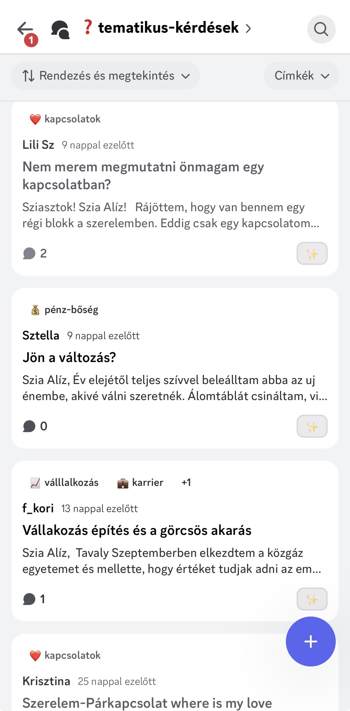 Közösség & Támogatás